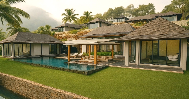 Trópusi luxus 3 hálószobás tengerre néző villák Bophutban